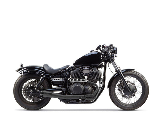 Comp-S 2-into-1 Exhaust – Black with Carbon Fiber End Cap. Fits Yamaha Bolt 2013up.