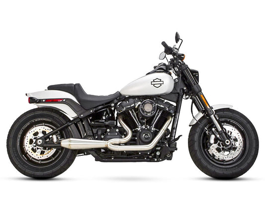 Megaphone Gen II 2-into-1 Exhaust – Stainless Steel. Fits Softail 2018up with Non-240 Rear Tyre.