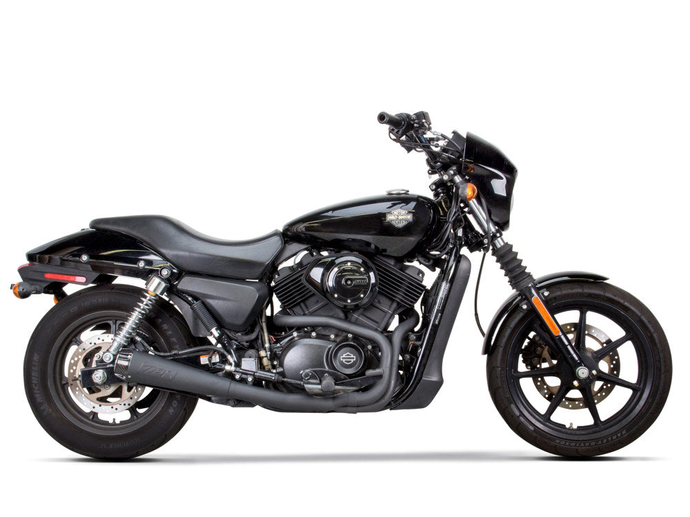 Comp-S 2-into-1 Exhaust – Black with Carbon Fiber End Cap. Fits Street 500 & Street Rod 750A 2015-2020.