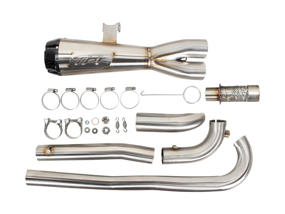 Comp-S 2-into-1 Exhaust – Stainless Steel with Carbon Fiber End Cap. Fits Sportster S 2021up.