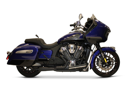 Shorty Turnout 2-into-1 Exhaust – Black. Fits Indian Challenger 2020up