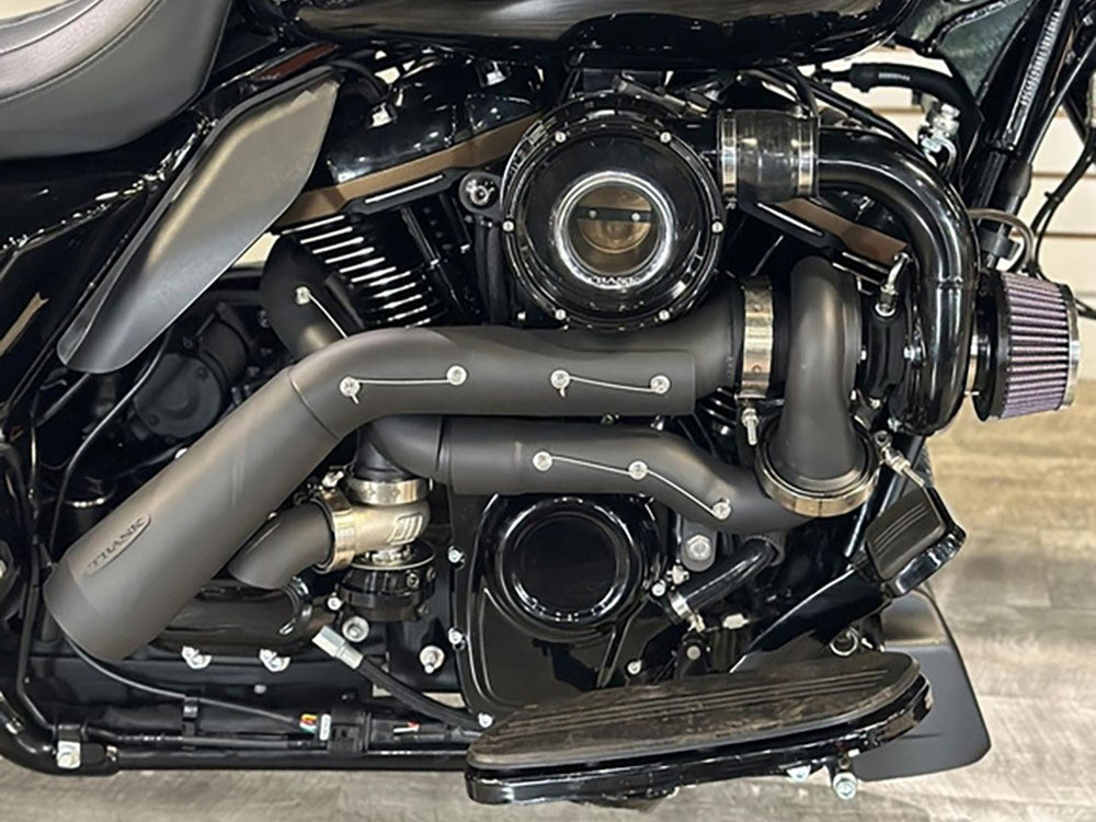 Tornado Turbo Kit – Black Exhaust, Black Billet. Fits Touring 2017up and Softail 2018up.