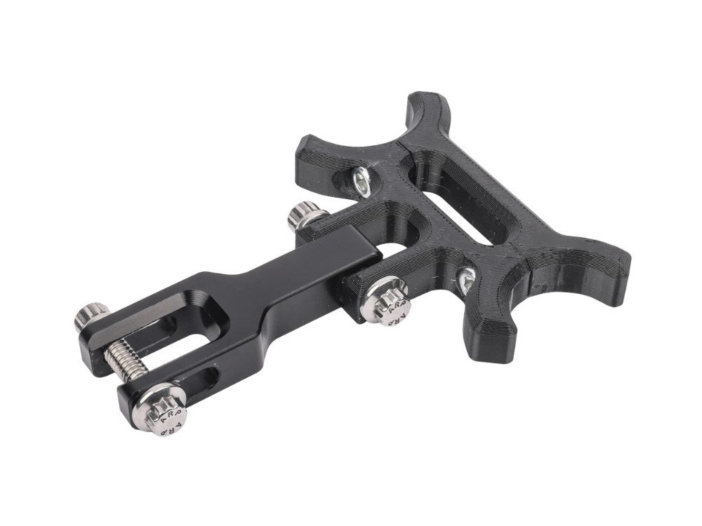 Thrashin Holeshot Risers to Gauges Relocation Bracket – Black. Fits Road Glide 2015up.