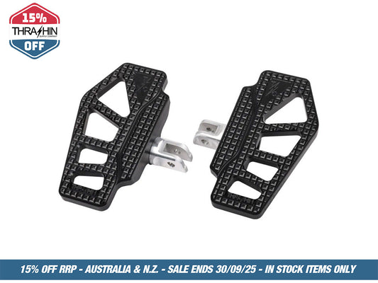 Apex Mini Rider Floorboards – Black. Fits Softail 2018up Front Rider