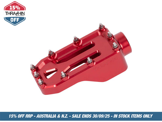 Aggressor Brake Arm Pedal – Red. Touring 2014up (Using Thrashin Brake Arms)