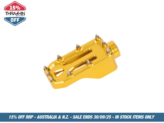 Aggressor Brake Arm Pedal – Gold. Touring 2014up (Using Thrashin Brake Arms)