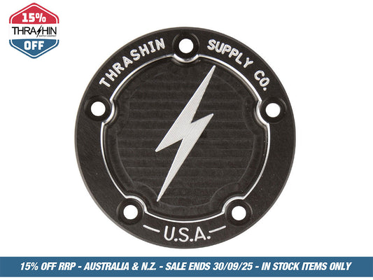 Dished Points Cover – Black. Fits Twin Cam 1999-2017.