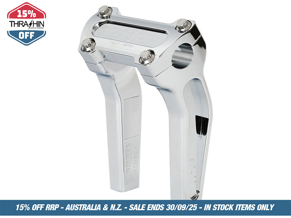 6.5in. Pull Back Thrashin Risers – Chrome. Fits 1in. Handlebar
