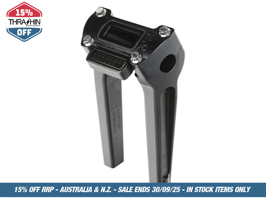 8in. Straight Thrashin Risers – Black. Fits Softail Street Bob, Low Rider ST, Standard & Breakout 2018-2024
