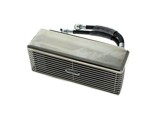 Fan Assisted Low Mount Oil Cooler Kit – Stainless Steel. Fits Dyna 1993-2017