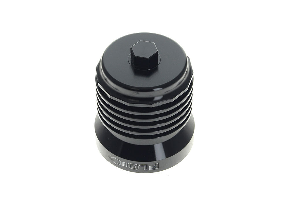 FLO Reusable Oil Filter – Black with Polished Fins. Fits Street 2015-2020, Indian 2014up, Victory 1999-2017 & Various Honda, Kawasaki, Triumph & Yamaha Models