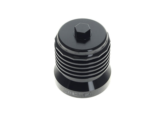 FLO Reusable Oil Filter – Black with Polished Fins. Fits Street 2015-2020, Indian 2014up, Victory 1999-2017 & Various Honda, Kawasaki, Triumph & Yamaha Models