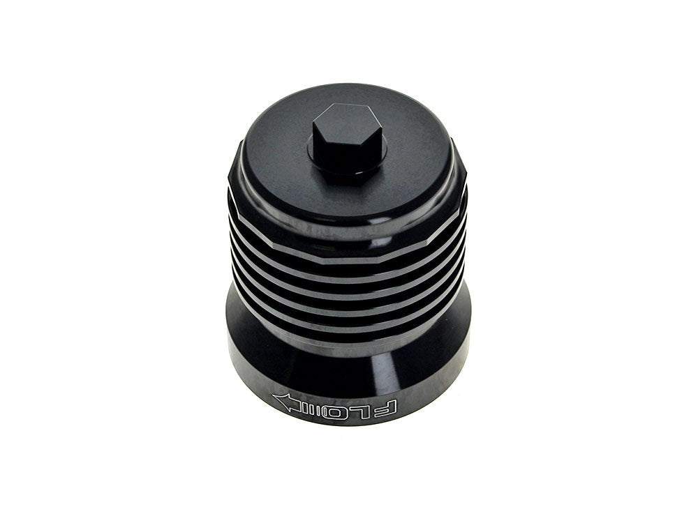FLO Reusable Oil Filter – Black. Fits Milwaukee Eight 2017up, Twin Cam 1999-2017, Evolution 1984-1999 & Sportster 1984-2021