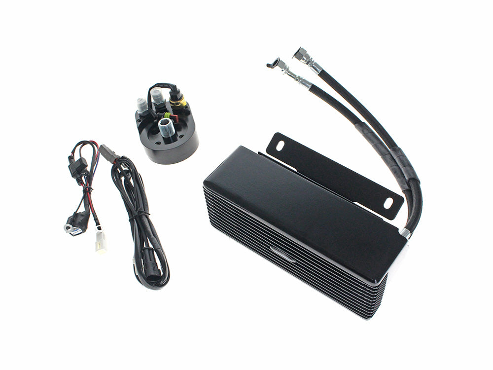 Fan Assisted Low Mount Oil Cooler Kit – Gloss Black. Fits Touring 2009-2016
