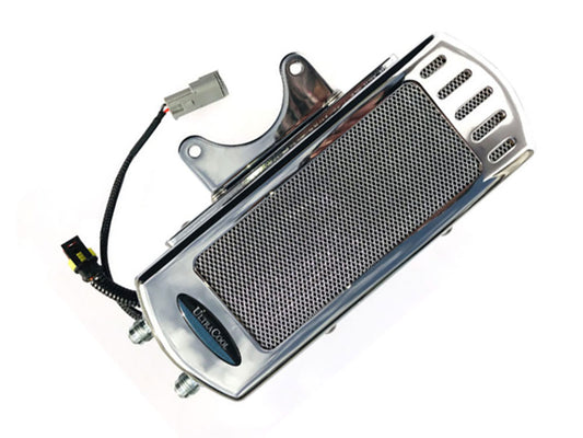 Fan Assisted Side Mount Oil Cooler Kit – Chrome. Fits Softail 1985-2017