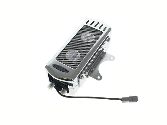 Fan Assisted Side Mount Oil Cooler Kit – Chrome. Fits Touring 1992-2008 and FXR 1992-1994
