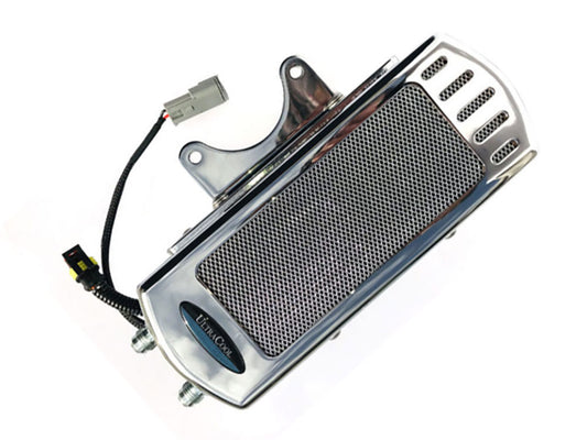 Fan Assisted Side Mount Oil Cooler Kit – Chrome. Fits Touring 2009-2016