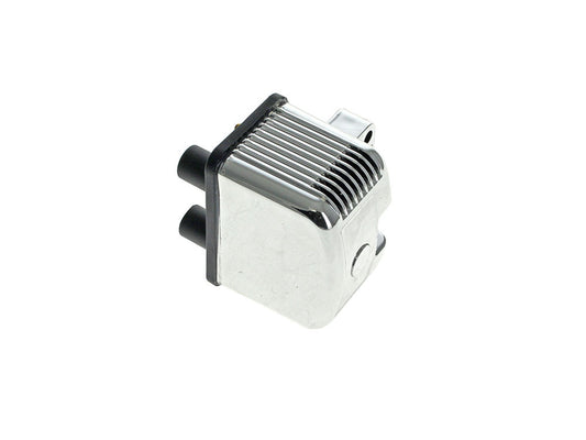 Ignition Coil – Chrome. Fits Big Twin 1970-1999 & Sportster 1971-2003 Models with Upgraded Single Fire Ignition