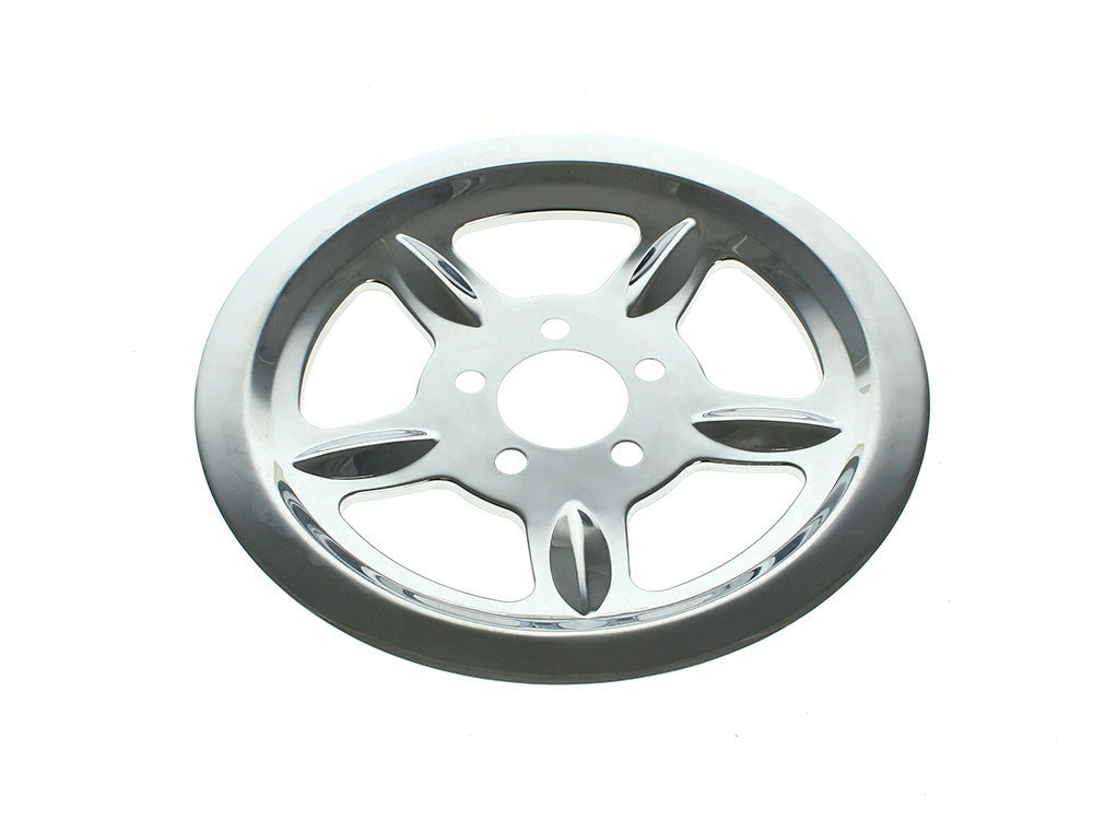 Rear Pulley Cover – Chrome. Fits Sportster 2004-2021 with 68 Tooth Pulley