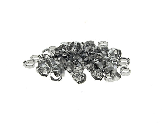 1/2in. Stepless Ear Clamps – Pack of 100. Size range is 12.0mm to 14.5mm