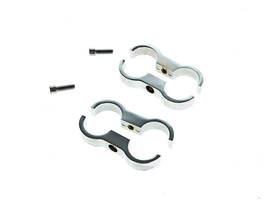 Oil Cooler Standoff Clamps – Chrome. Fits 1-1/8in. Frame