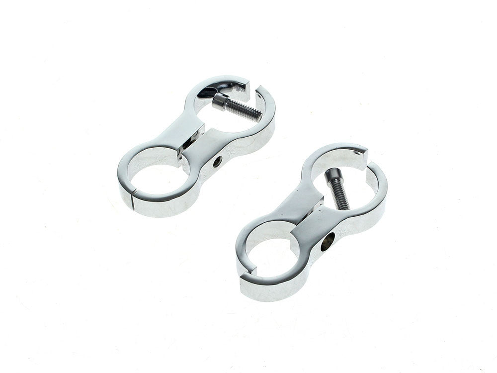 Oil Cooler Standoff Clamps – Chrome. Fits 1-1/4in. Frame