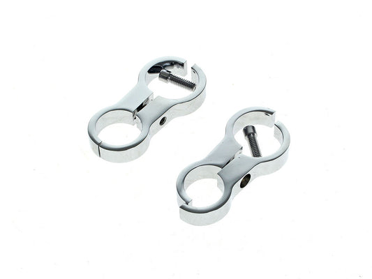 Oil Cooler Standoff Clamps – Chrome. Fits 1-1/4in. Frame