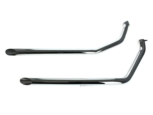 Slash Cut 1-3/4in. Drag Pipes – Chrome. Fits 4Spd FX 1971-1984