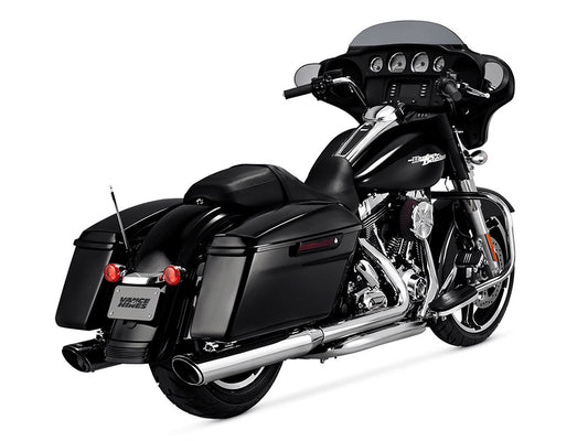 4in. Twin Slash Round Slip-On Mufflers – Chrome. Fits Touring 2017up