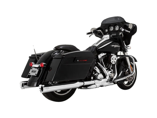 4in. Eliminator 400 Slip-On Mufflers – Chrome with Chrome End Caps. Fits Touring 1995-2016 & Trike 2017-2020.