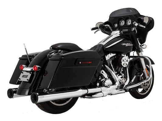 4in. Eliminator 400 Slip-On Mufflers – Chrome with Black End Caps. Fits Touring 2017up