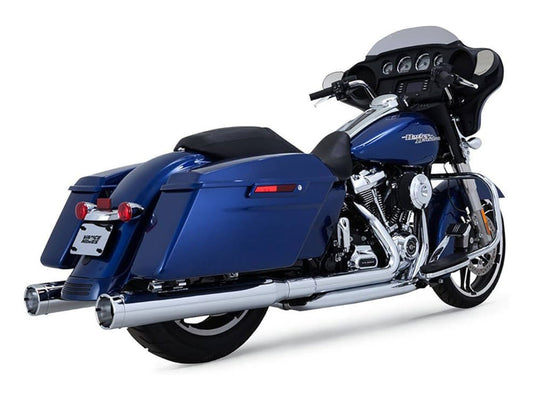 4in. Monster Round Slip-On Mufflers – Chrome with Chrome End Caps. Fits Touring 2017up