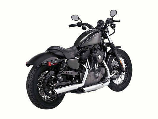 Twin Slash Slip-On Mufflers – Chrome. Fits Sportster 2004-2013