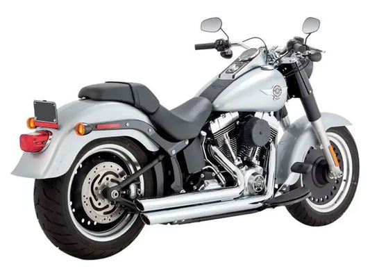 Big Shots Staggered Exhaust – Chrome. Fits Softail 1986-2017 Non-240 Tyre Models
