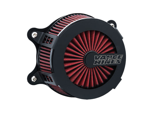 VO2 Cage Fighter Air Cleaner Kit – Black. Fits Softail 2000-2015, Dyna 1999-2017, Touring 1999-2007 with CV Carb or Cable Operated Delphi EFI