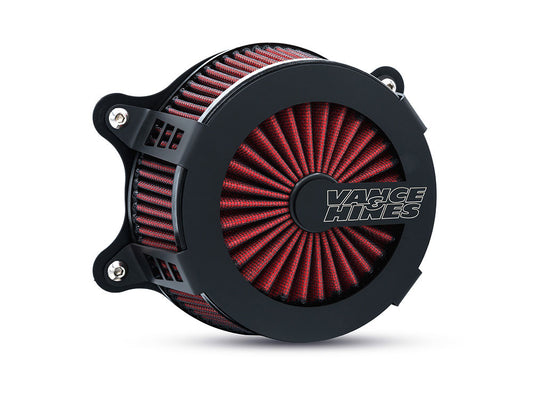 VO2 Cage Fighter Air Cleaner Kit – Black. Fits CVO Touring 2023up, Street Glide & Road Glide 2024up, Touring 2025up & Softail 2025up