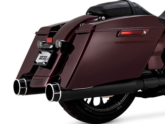 4.5in. Torquer 450 Slip-On Mufflers – Black with Black Machine End Caps. Fits Touring 2017up