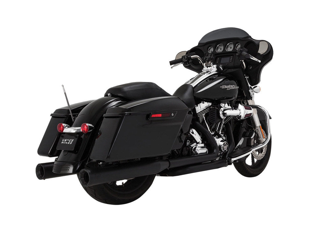 4in. Eliminator 400 Slip-On Mufflers – Black with Black End Caps. Fits Touring 1995-2016 & Trike 2017-2020