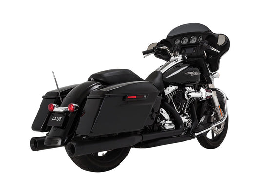 4in. Eliminator 400 Slip-On Mufflers – Black with Black End Caps. Fits Touring 1995-2016 & Trike 2017-2020