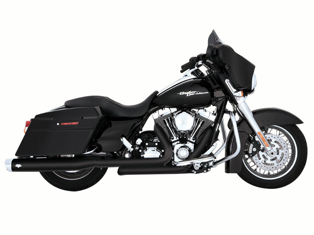 Dresser Duals, Right Side Tuck & Under Headers – Black. Fits Touring 2009-2016