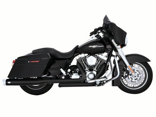 Dresser Duals, Right Side Tuck & Under Headers – Black. Fits Touring 2009-2016