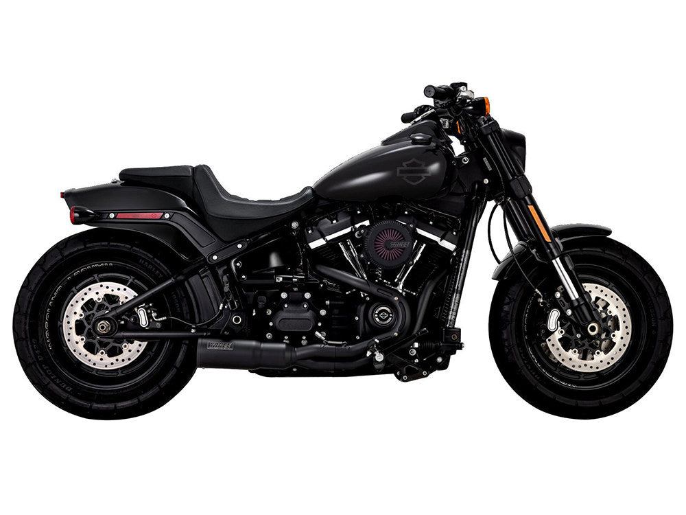 Hi-Output 2-into-1 Exhaust – Black. Fits Softail 2018-2024 Non-240 Tyre Models