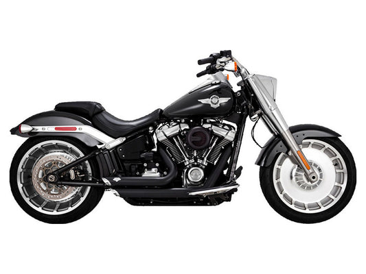 Shortshots Staggered Exhaust – Black. Fits Breakout & Fat Boy 2018-2024
