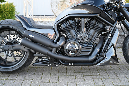 Exhaust System V-Rod "High Exit" Stainless Steel Black Matt