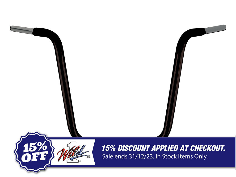 16in. x 1-1/4in. Chubby Ape Hanger Handlebar – Gloss Black.