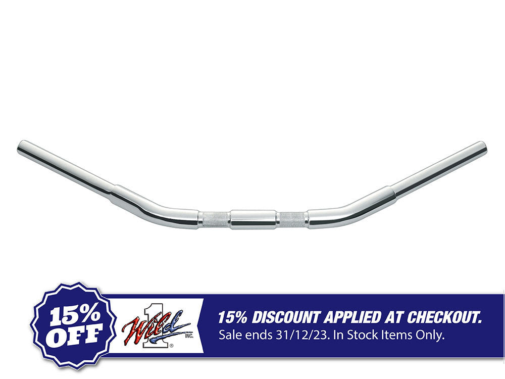 1-1/4in. Chubby Springer Flat Dragster Handlebar – Chrome. Fits OEM Softail Springer 1988up.