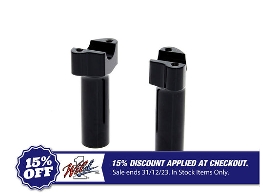 4-1/2in. Tall Risers with 1-1/4in. Thick Base – Gloss Black. Fits 1in. Handlebar.