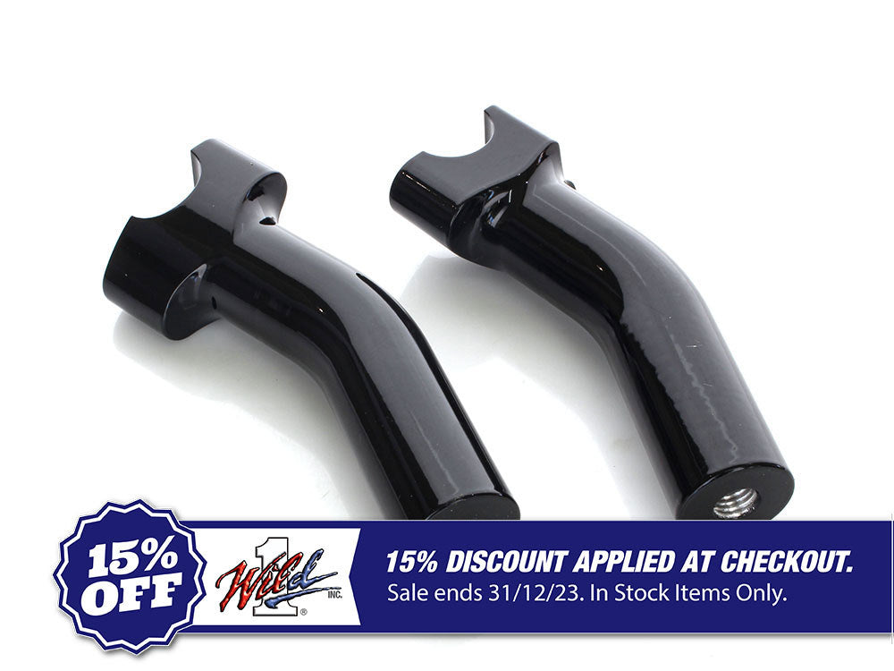 5-1/2in. Pullback Risers with 1-1/4in. Thick Base – Gloss Black. Fits 1in. Handlebar.