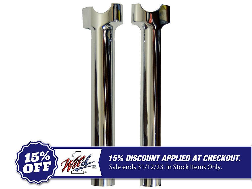 9-1/2in. Tall Risers with 1-1/4in. Thick Base – Chrome. Fits 1in. Handlebar.