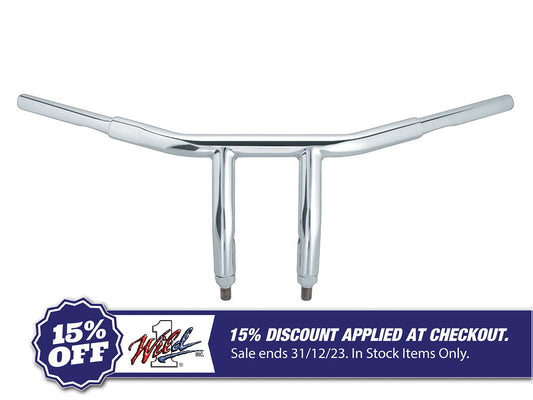 6in. x 1-1/4in. Chubby Drag T-Bar  Handlebar – Chrome. Fits OEM Softail Springer 1988up.